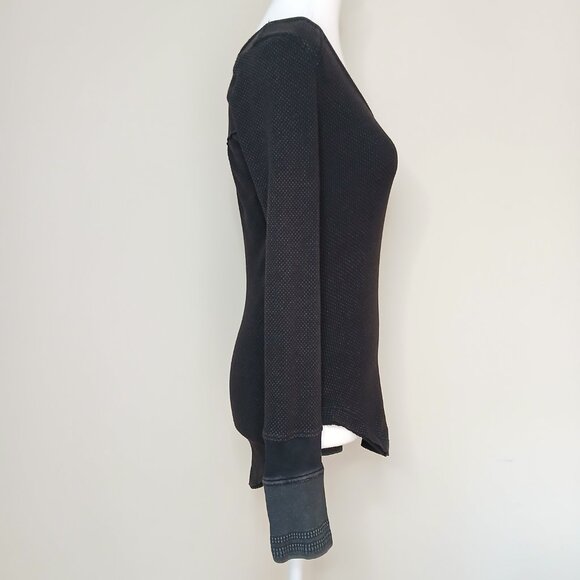 Free People We The Free Newbie Thermal Sunnie Valley Cuff Shirt Size Small - Picture 7 of 10